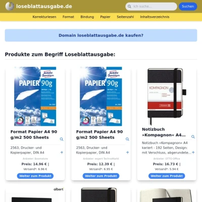 Screenshot loseblattausgabe.de