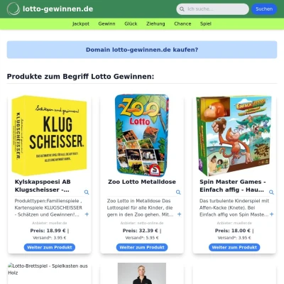 Screenshot lotto-gewinnen.de