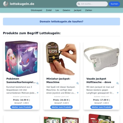 Screenshot lottokugeln.de