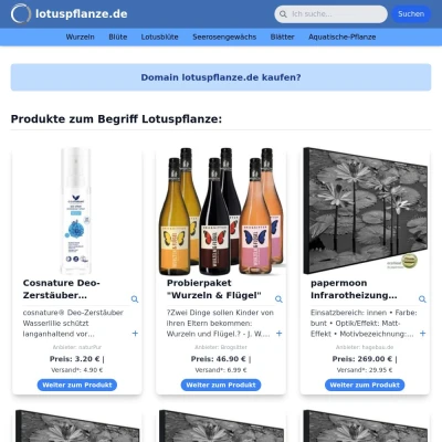 Screenshot lotuspflanze.de