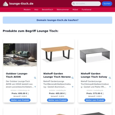 Screenshot lounge-tisch.de