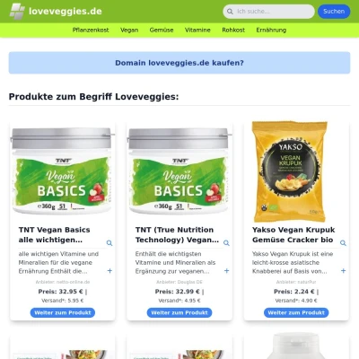 Screenshot loveveggies.de