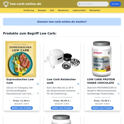 Screenshot low-carb-online.de