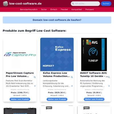 Screenshot low-cost-software.de