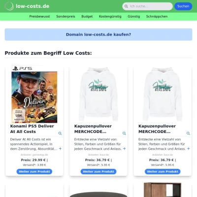Screenshot low-costs.de