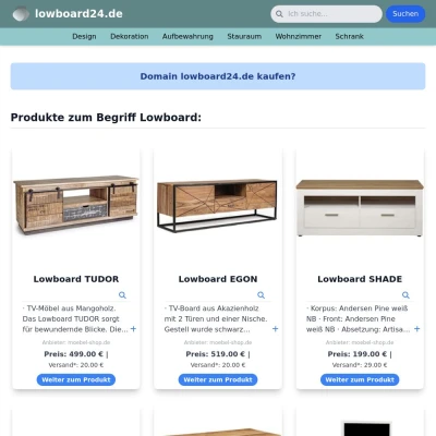 Screenshot lowboard24.de