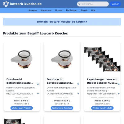 Screenshot lowcarb-kueche.de