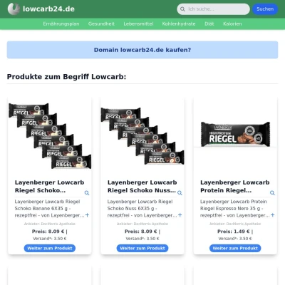 Screenshot lowcarb24.de