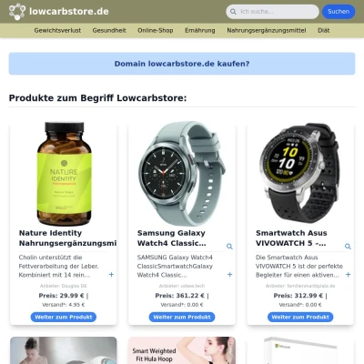 Screenshot lowcarbstore.de