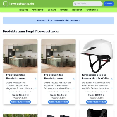 Screenshot lowcosttaxis.de