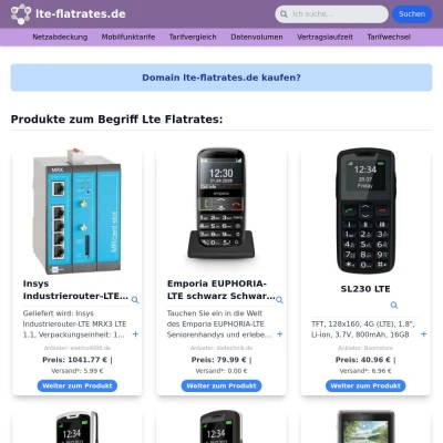 Screenshot lte-flatrates.de
