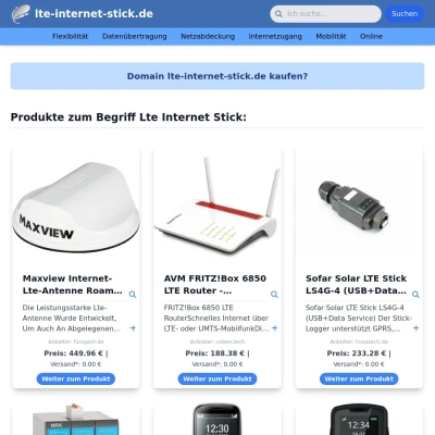 Screenshot lte-internet-stick.de