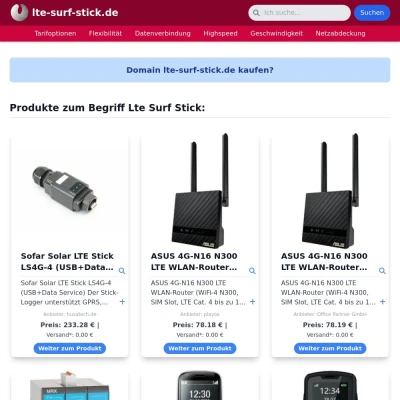 Screenshot lte-surf-stick.de