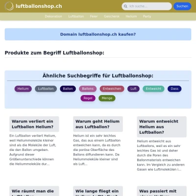 Screenshot luftballonshop.ch