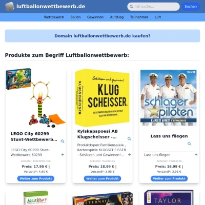 Screenshot luftballonwettbewerb.de