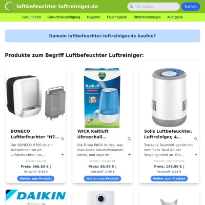 Screenshot luftbefeuchter-luftreiniger.de