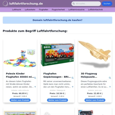 Screenshot luftfahrtforschung.de