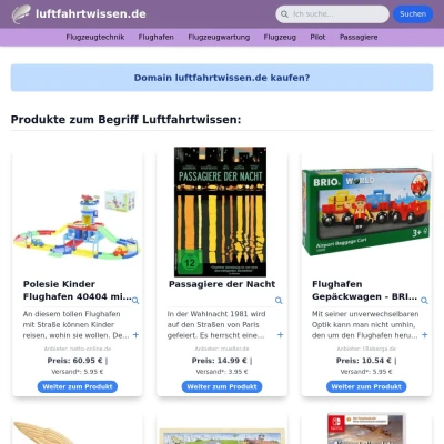 Screenshot luftfahrtwissen.de