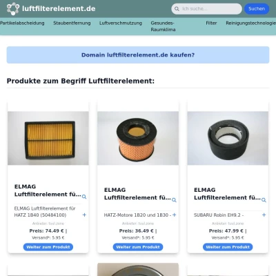 Screenshot luftfilterelement.de