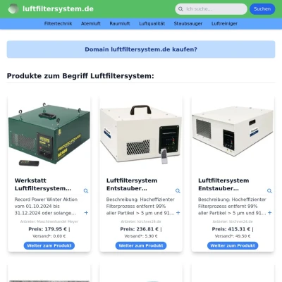 Screenshot luftfiltersystem.de