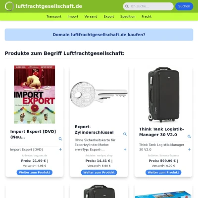 Screenshot luftfrachtgesellschaft.de