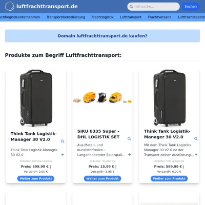 Screenshot luftfrachttransport.de