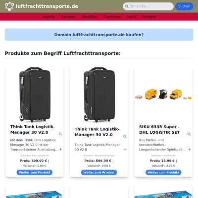 Screenshot luftfrachttransporte.de