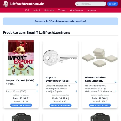 Screenshot luftfrachtzentrum.de