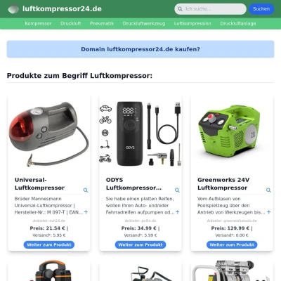 Screenshot luftkompressor24.de