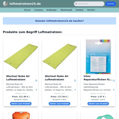 Screenshot luftmatratzen24.de