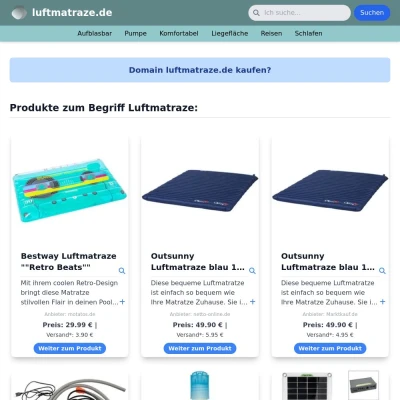 Screenshot luftmatraze.de