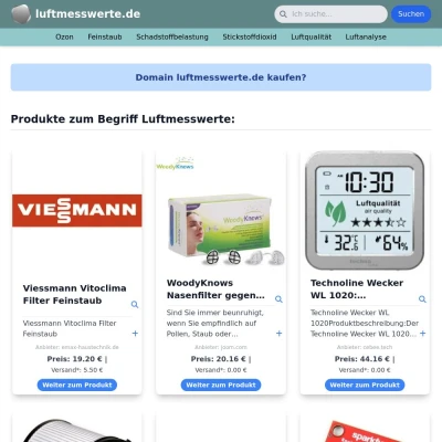 Screenshot luftmesswerte.de