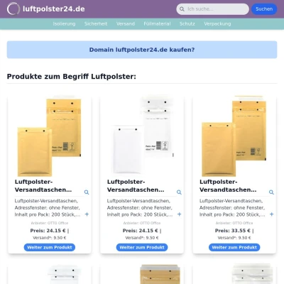 Screenshot luftpolster24.de