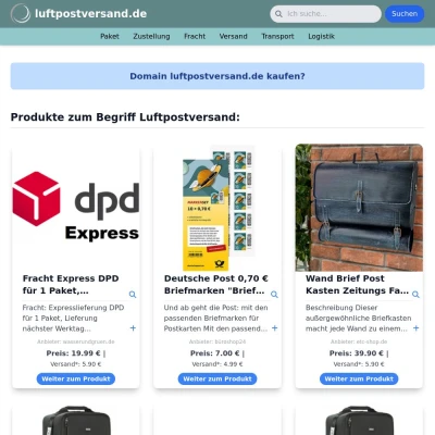 Screenshot luftpostversand.de