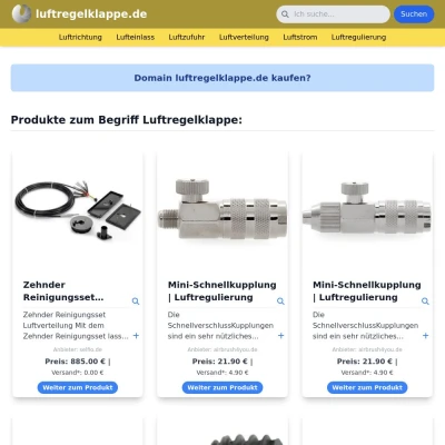 Screenshot luftregelklappe.de