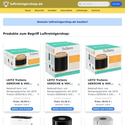 Screenshot luftreinigershop.de