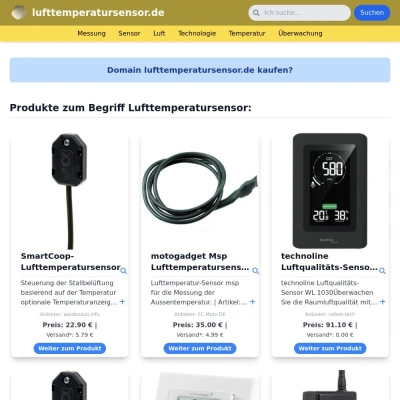 Screenshot lufttemperatursensor.de