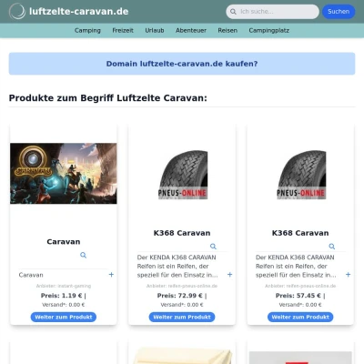 Screenshot luftzelte-caravan.de