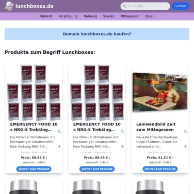 Screenshot lunchboxes.de