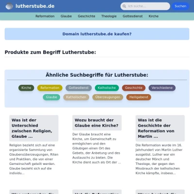 Screenshot lutherstube.de