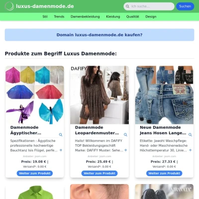 Screenshot luxus-damenmode.de