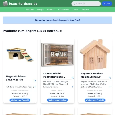 Screenshot luxus-holzhaus.de