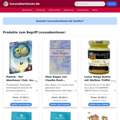 Screenshot luxusabenteuer.de