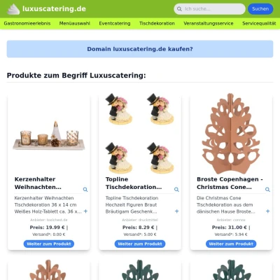 Screenshot luxuscatering.de