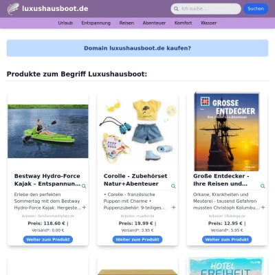 Screenshot luxushausboot.de