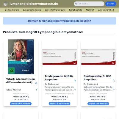 Screenshot lymphangioleiomyomatose.de