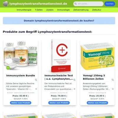 Screenshot lymphozytentransformationstest.de