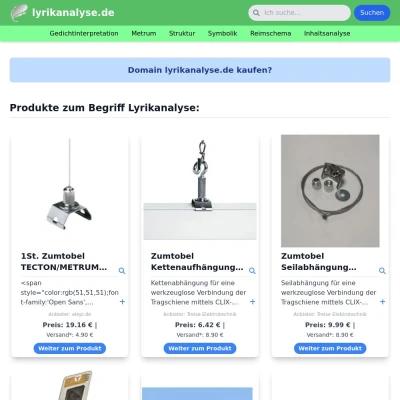 Screenshot lyrikanalyse.de