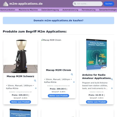Screenshot m2m-applications.de