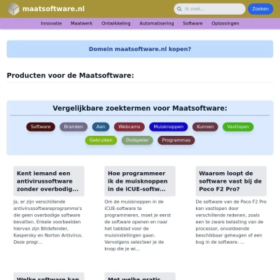 Screenshot maatsoftware.nl